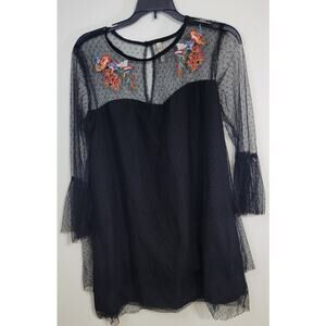 True Destiny Dress Womens Medium Embroidered Lace Whimsical Goth Fairy EMO Dress